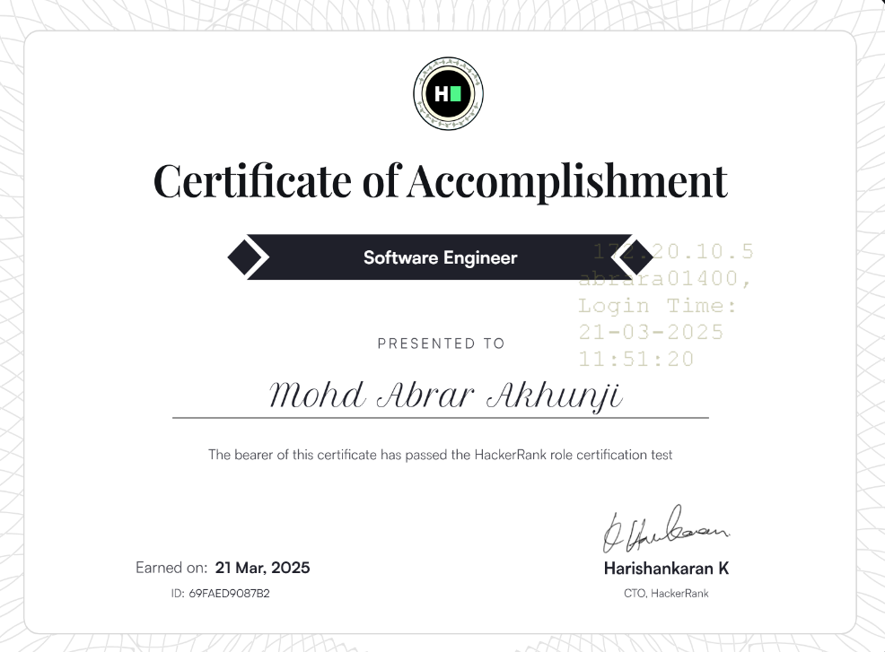 Software Engineer Certified